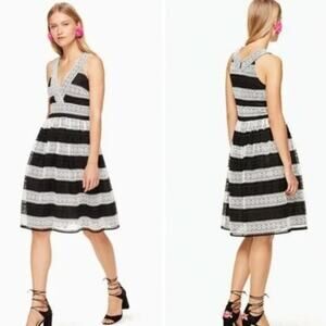 Kate spade scenic route lace dress Sz 2 colorblock cocktail striped A14c